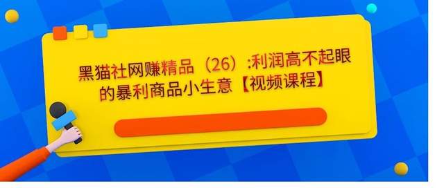 黑猫社网赚精品26：利润高不起眼的暴利商品小生意【视频课程】