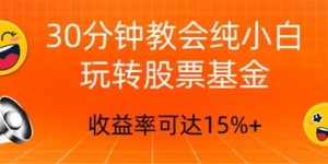 30分钟教会你玩转股票基金，只教好的筛选方法，不荐股