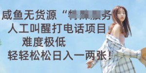 咸鱼无货源人工叫醒打电话项目，难度极低， 轻轻松松日入一两张