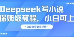 用Deepseek写小说，保姆级教程，小白可实操