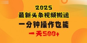 花一分钟时间搬运视频，也能一天几张，普通人都可以做的副业，揭秘头条视频最新热门玩法