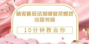 萌宠新玩法猫咪做菜爆款流量视频，10分钟教会你