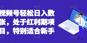视频号轻松日入数张，处于红利期项目，特别适合新手