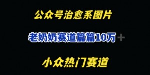 公众号老奶奶治愈系流量主，篇篇10W+