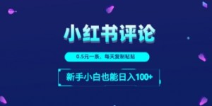 小红书留言评论：一条0.5元，每天复制粘贴，新手小白也能日入1张