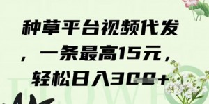 种草平台视频代发，一条最高15元，轻松日入3张