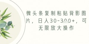 微头条复制粘贴背影图片，日入30-3张+，可无限放大操作
