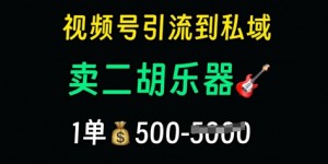 视频号引流到私域卖二胡乐器，1单利润5张，长期稳定项目