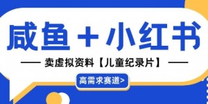 【高需求赛道】小红书+咸鱼做儿童纪录片赛道，一天轻松几十单，详细项目拆解
