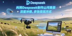 利用Deepseek制作山河美景，流量冲爆，多张变现方式