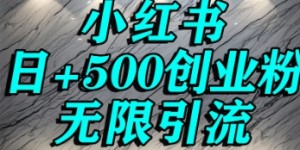 小红书无限引流创业粉，单人操作日引500+精准创业粉