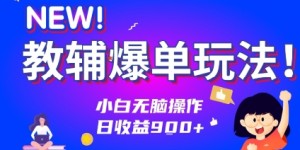 教辅爆单玩法！小白无脑操作，日收益9张