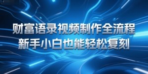 财富语录视频制作全流程，新手小白也能轻松复刻