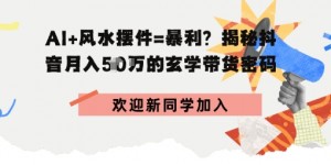 抖音玄学图文带货，AI场景化内容+高毛利选品，低粉账号月入1W+