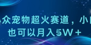 小众宠物超火赛道，小白也可以月入1w+