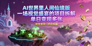 AI世界里人间仙境版，一场视觉盛宴的项目拆解，单日变现多张