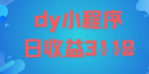 DY小程序玩法，日入多张，小白可做，操作简单