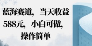 蓝海赛道，当天收益多张，小白可做，操作简单