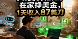 AI复制粘贴，在家挣美金，1天收入87美刀，适合小白，长久的被动收入