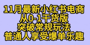 K总部落《11月小红书电商最新玩法从0-1突破平台流量》