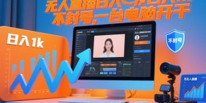 2025年淘宝带货，无人直播日入1k，不封号，一台电脑开干