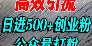 怎么引流创业粉？微信公众号纯搬运引流精准创业粉，日进500+精准流量