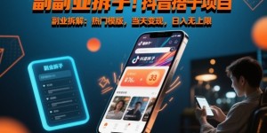 副业拆解：抖音搭子项目，热门模版，当天变现，日入无上限