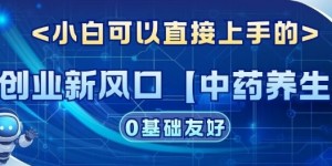 创业新风口【中药养生】赛道，单号月入1W+，小白可做，轻松复制