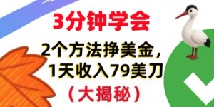 免费挣美刀的2个方法，1天收入79刀，超简单，3分钟学会