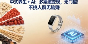 中式养生+AI：多渠道变现，无门槛，不挑人群无脑賺