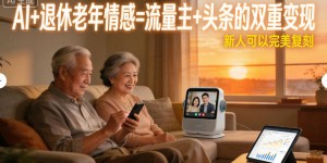AI+退休老年情感=流量主+头条的双重变现，新人可以完美复刻