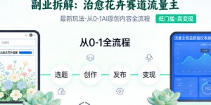 副业拆解：治愈花卉赛道流量主最新玩法，从0-1AI原创内容全流程