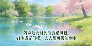 闷声发大财的治愈系风景，AI生成无门槛，人人都可做的副业