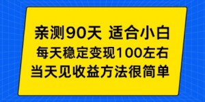 亲测90天！适合小白的自动项目，每天收入100左右，方法很简单【揭秘】