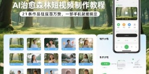 AI治愈森林短视频制作教程，21条作品狂揽百万赞，一部手机就能搞定