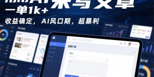 用AI来写文章，一单1k+，收益确定，AI风口期，超暴利