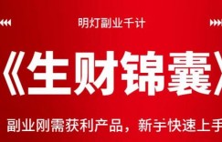 明灯副业千计—《生财锦囊》第7计：副业刚需获利产品，新手快速上手盈利【视频课程】