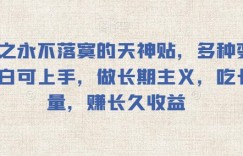 小红书之永不落寞的天神贴，多种变现玩法，小白可上手，做长期主义，吃长久流量，赚长久收益