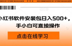 小红书软件安装包日入500+，新手小白可直接操作