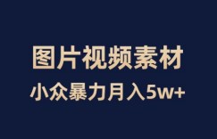 小众暴力，零成本，靠卖图片视频素材月入5W+