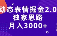 动态表情掘金2.0，独家思路，月入3000+