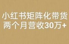 小红书矩阵化带货，两个月营收30万+