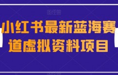 外面收费1980的小红书最新蓝海赛道虚拟资料项目