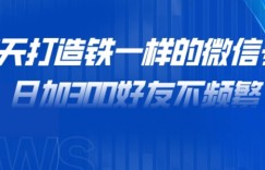 7天打造铁一样的微信号，日加300好友不频繁！