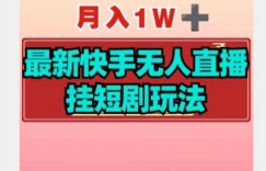 【揭秘】月入1W+最新快手无人直播挂短剧玩法