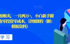 PPT模板贩卖，一月两万+，小白新手做项目首选零投资零成本，详细课程（附：模板资料）