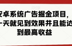 安卓小游戏掘金项目，单机日入40-100+ 秒提秒到