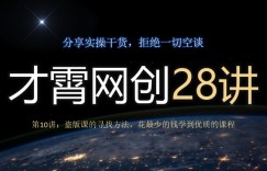 才霄网创28讲第10讲：盗版课的寻找方法，花最少的钱学到优质的课程