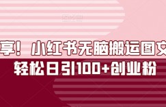 最新分享！小红书无脑搬运图文制作，轻松日引100+创业粉