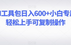 靠卖AI工具包日入600+小白专属项目轻松上手可复制操作